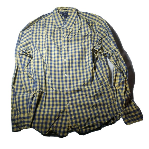 J Crew Gingham‎ Check Slim Fit Flex Washed Shirt - Picture 1 of 7